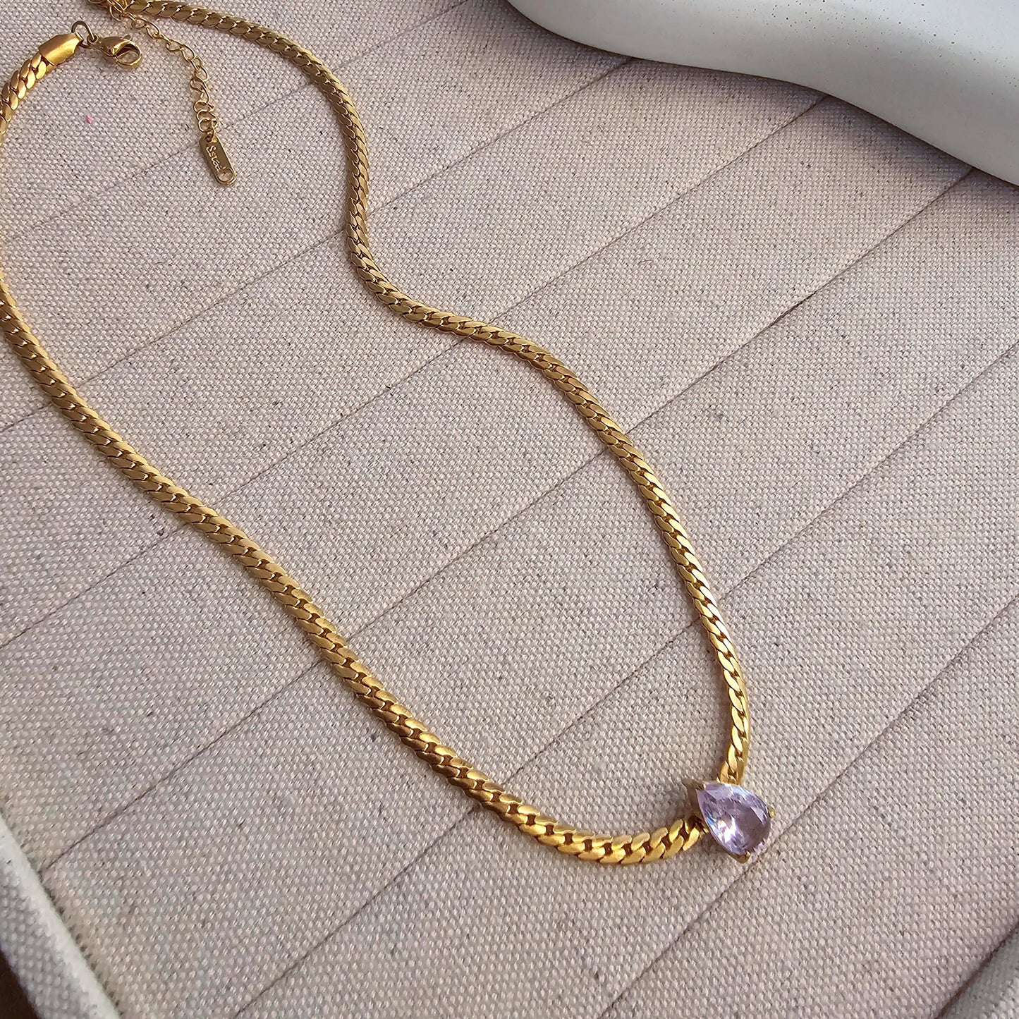 Opal Stud Gold Plated Necklace-4 taahirajewellery