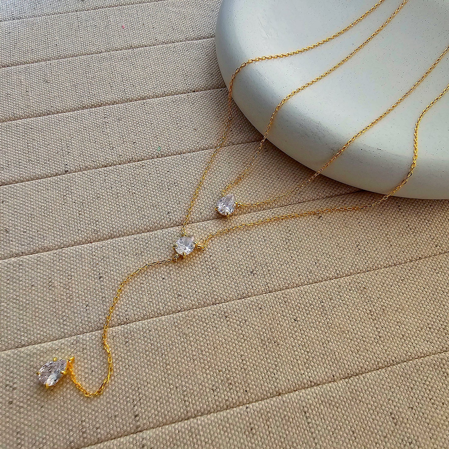 Double Layered Zirconia Necklace-2 taahirajewellery