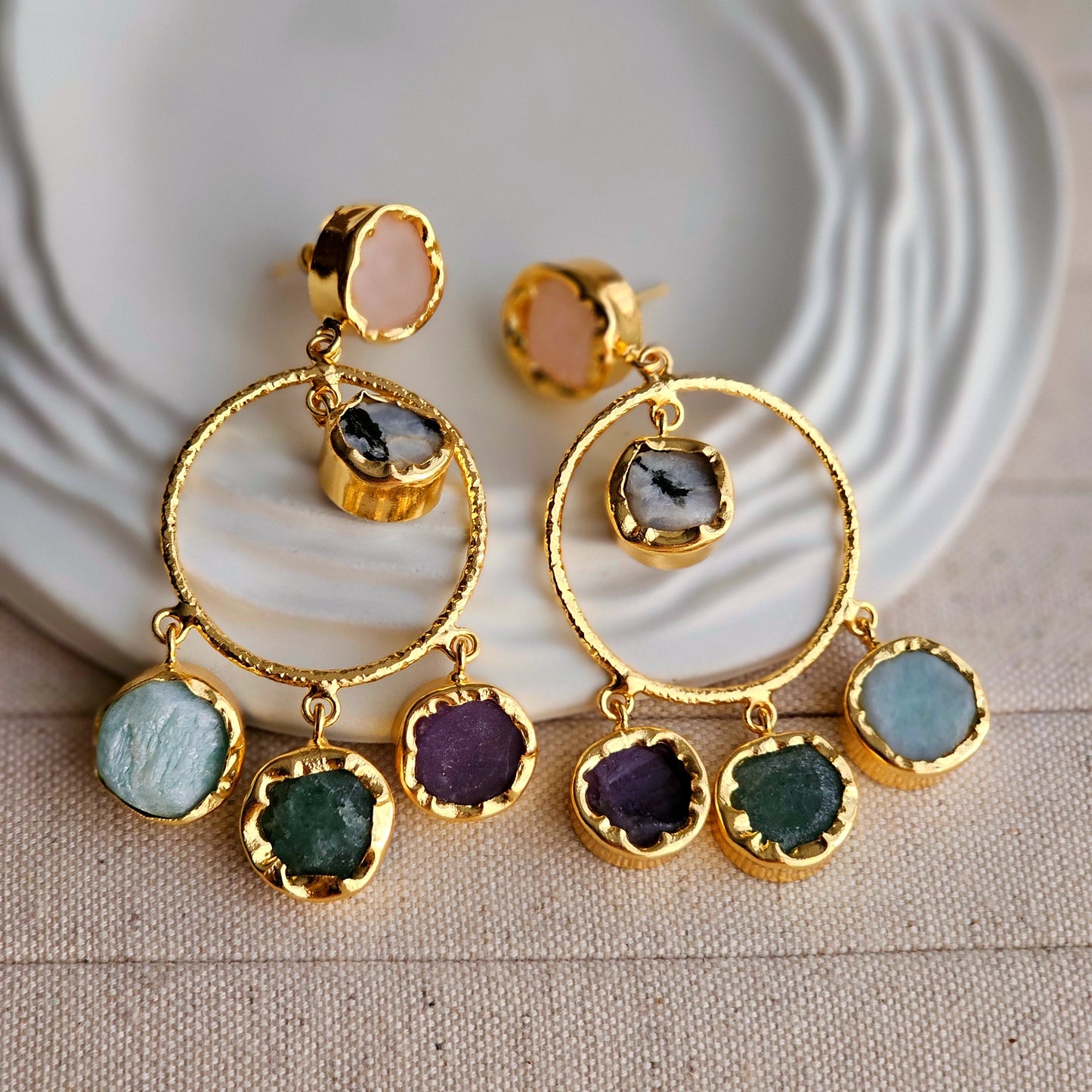 Betty Dangle Brass Earrings-4 taahirajewellery