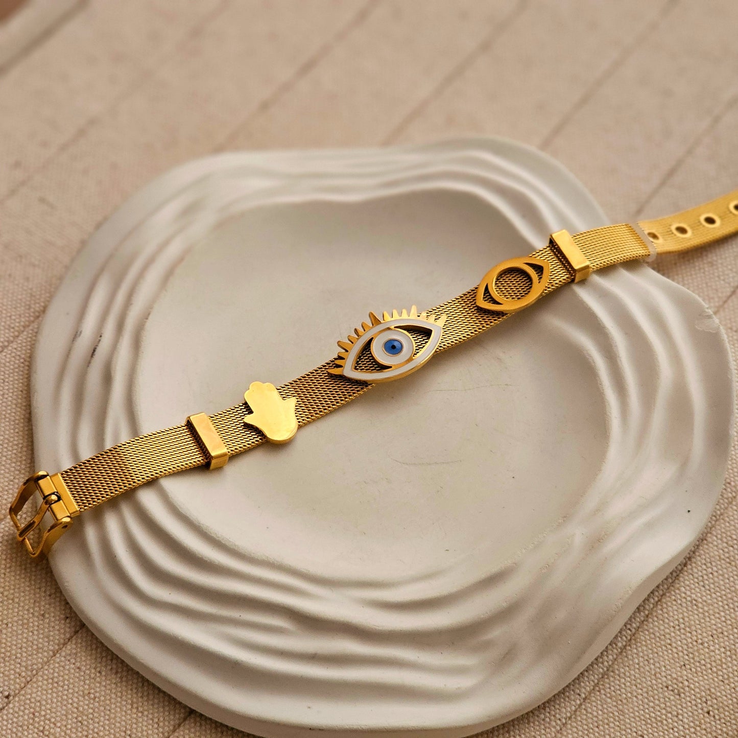 Evil Eye Adjustable Strap Bracelet-3 taahirajewellery