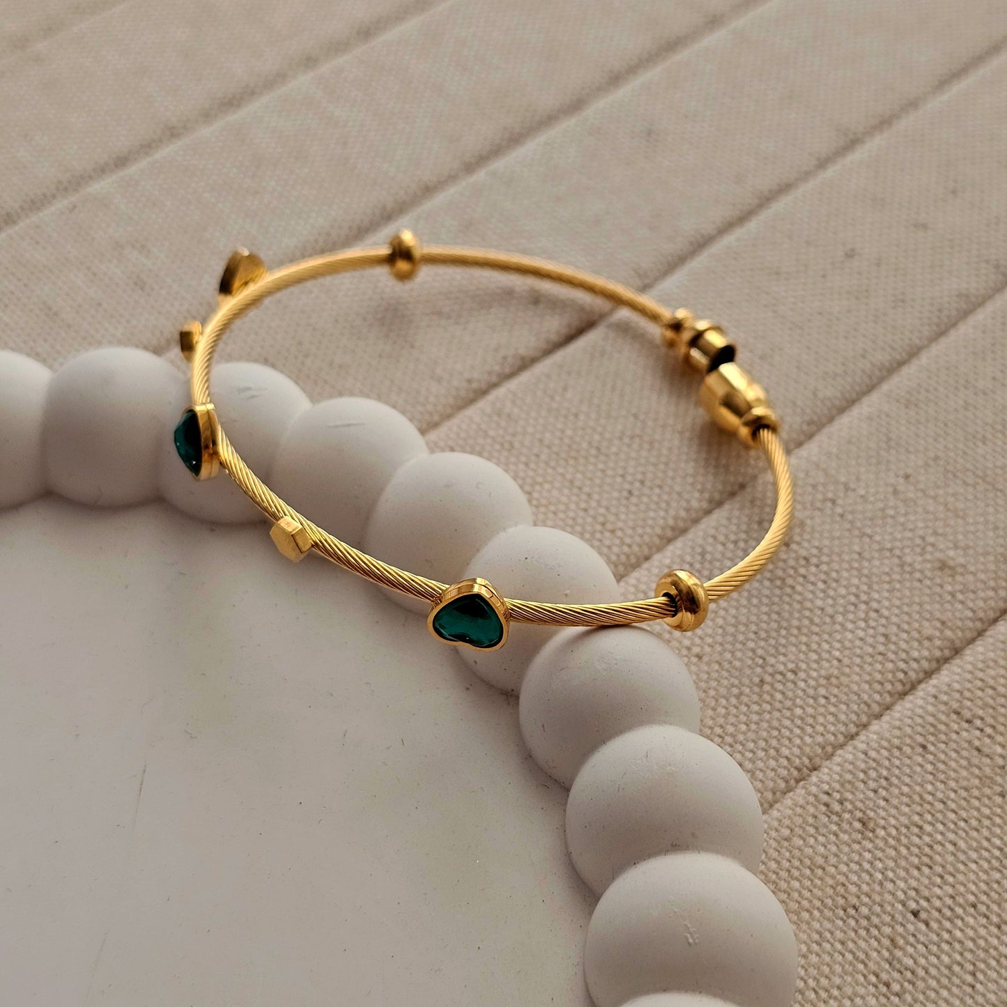 Tiny Heart Magnetic Bangle Bracelet-3 taahirajewellery