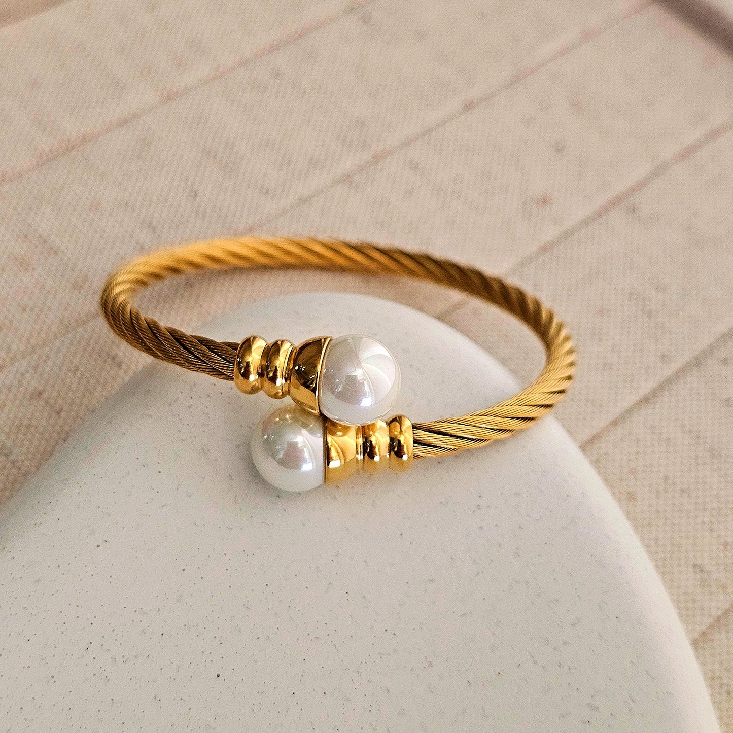White Opal Cuff Bracelet-2 taahirajewellery