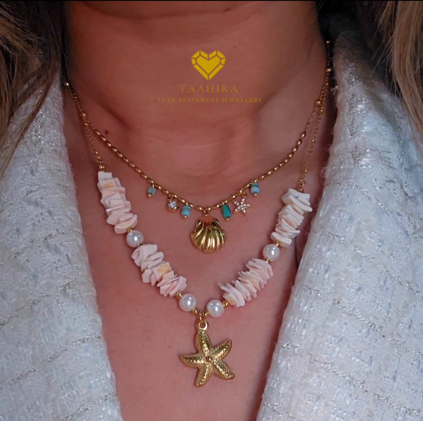 Starfish pastel Necklace-4 taahirajewellery
