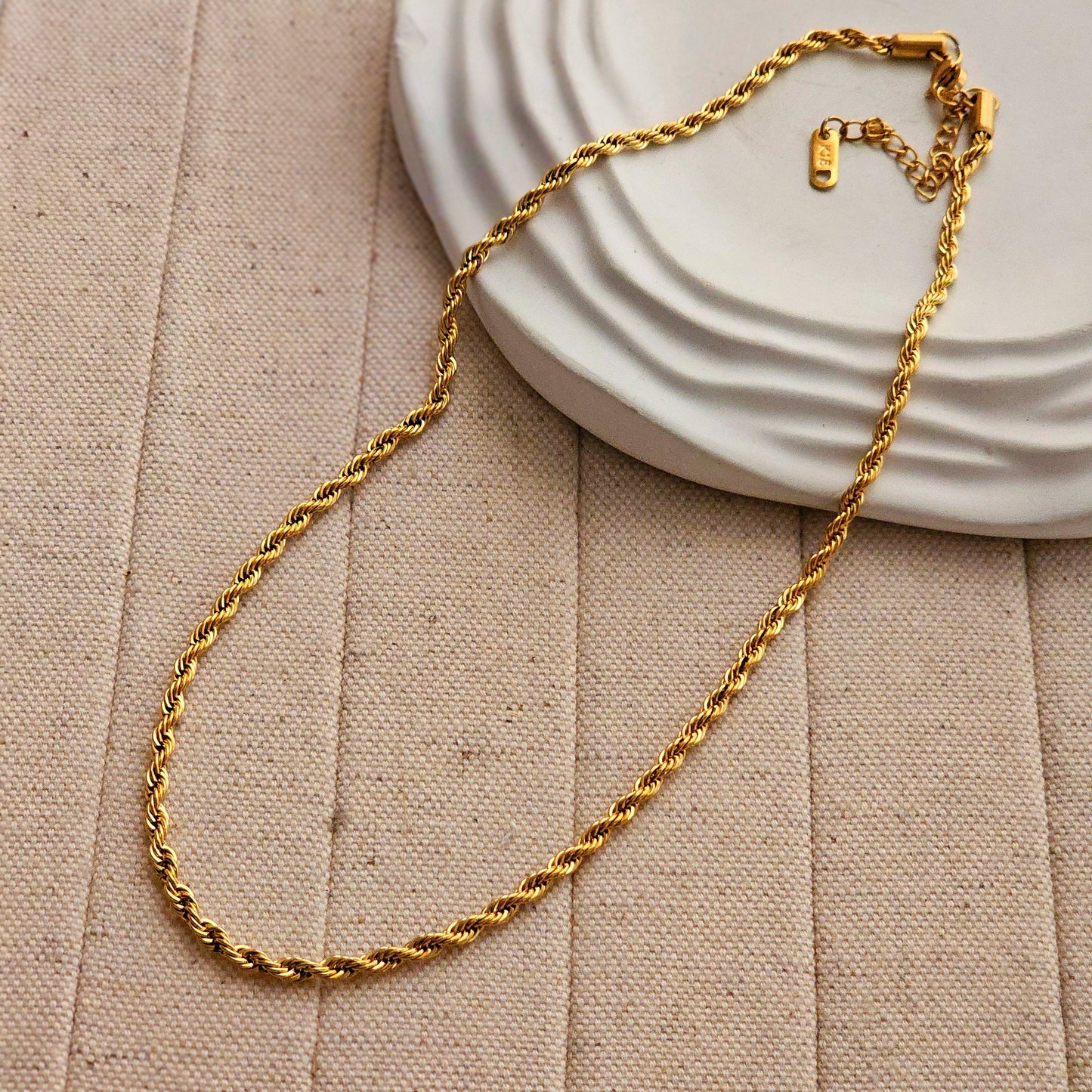 18kt G.P Rope Chain Necklace-4 taahirajewellery