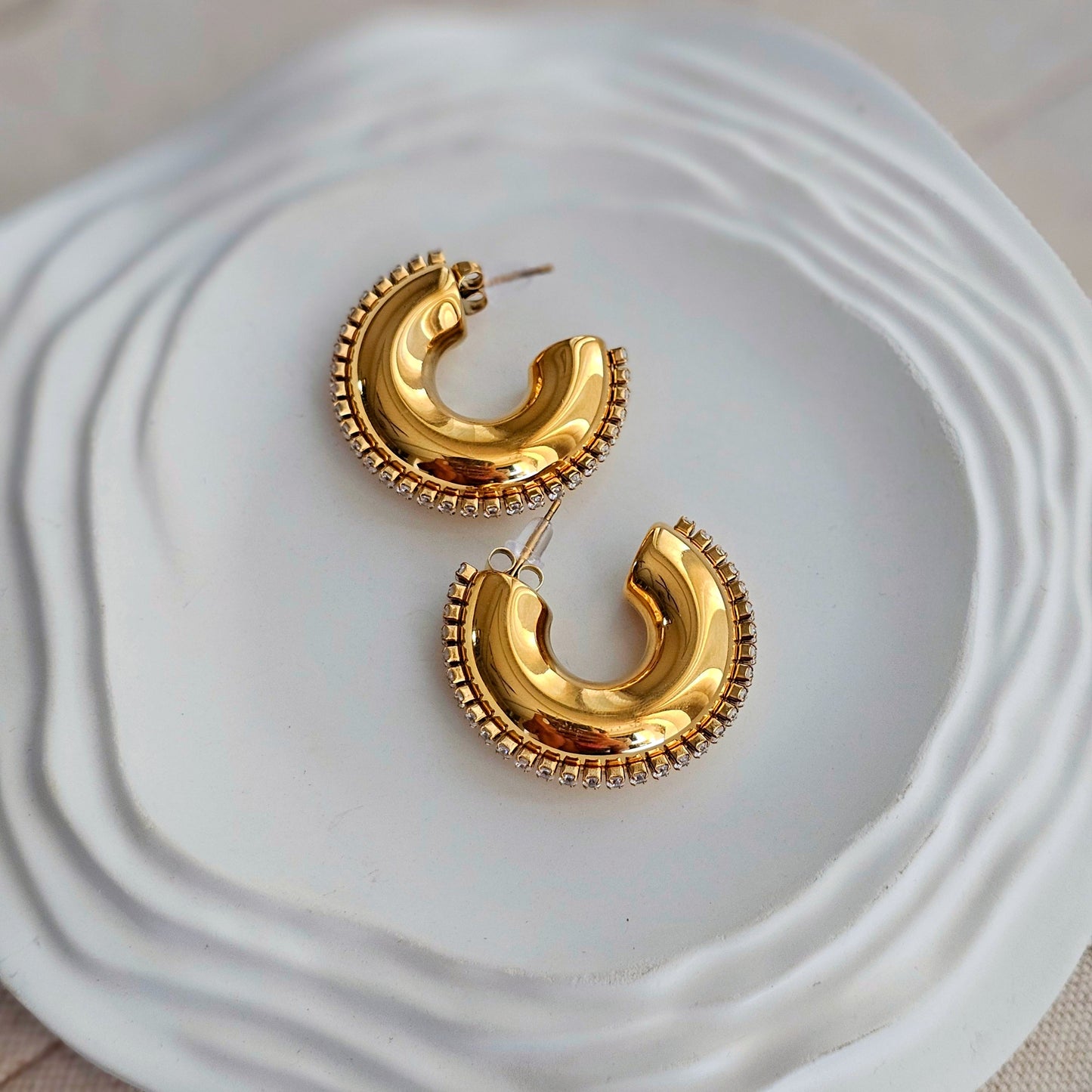Bella Zircon Hoop Earrings-3 taahirajewellery
