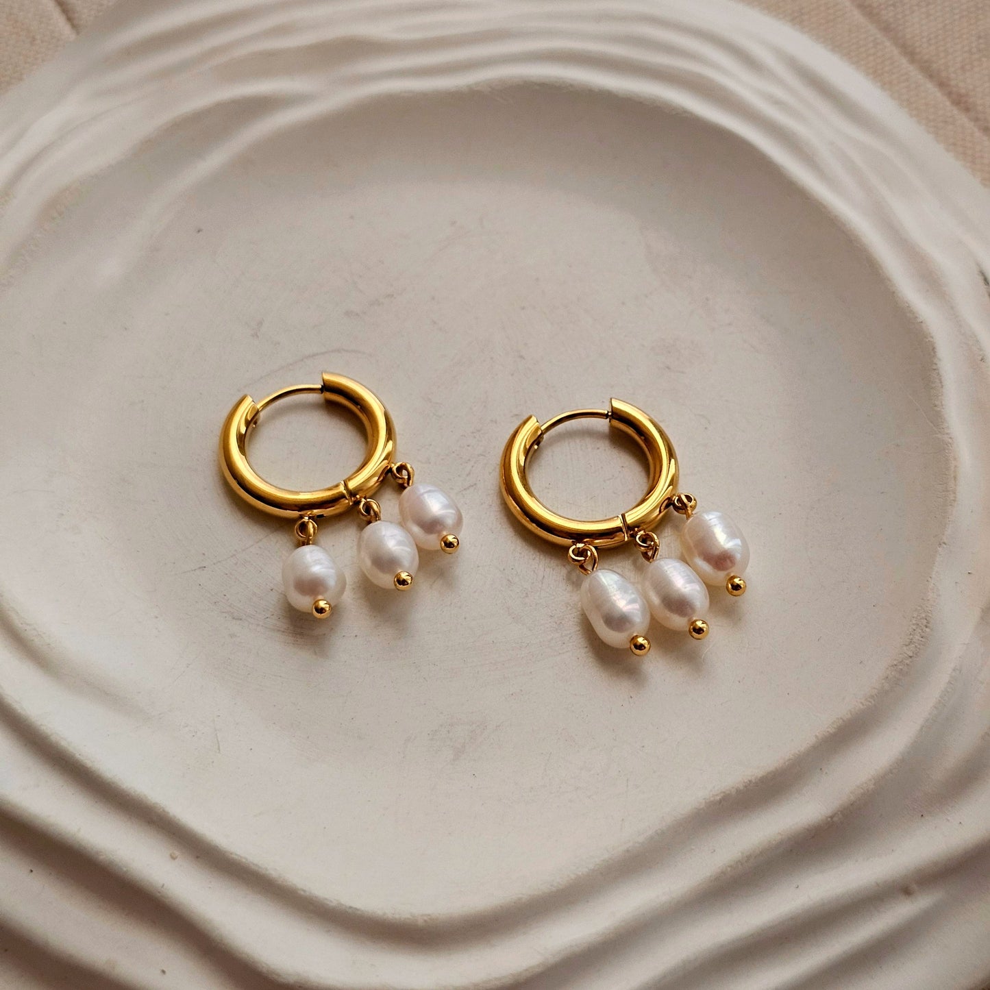 Triple Pearl Cuff Earrings-4 taahirajewellery