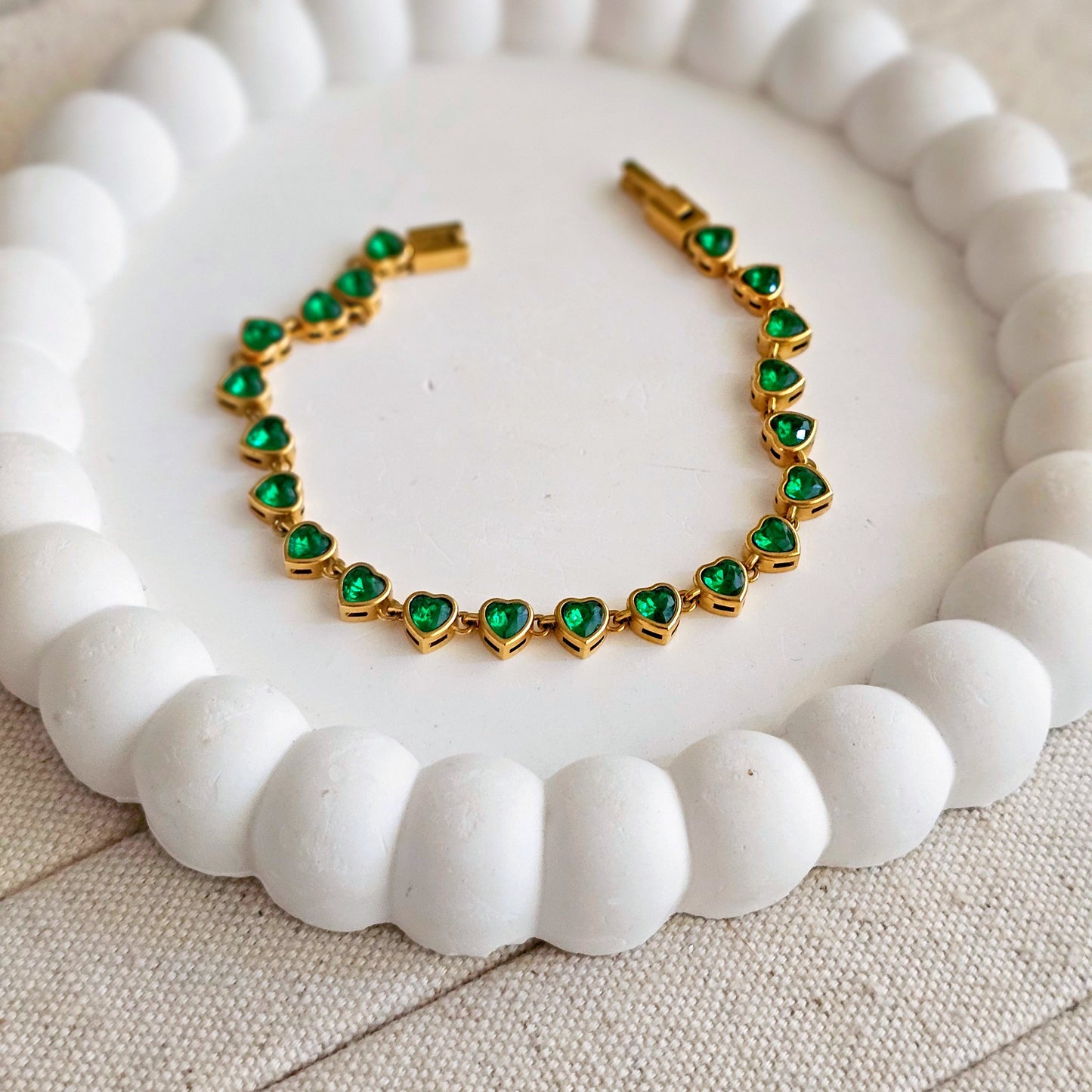 Aster Emerald Heart Bracelet