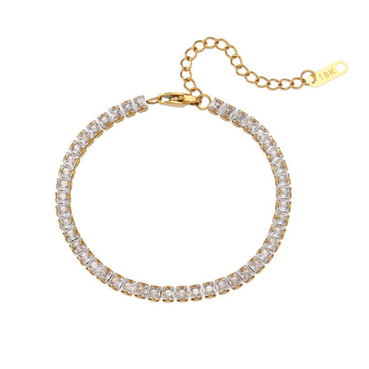 Zircon Tennis 18K Gold Plated Bracelet-3  taahirajewellery