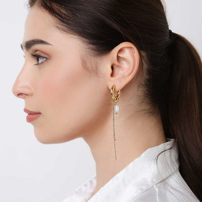 Flora Zircon Pearl Earrings