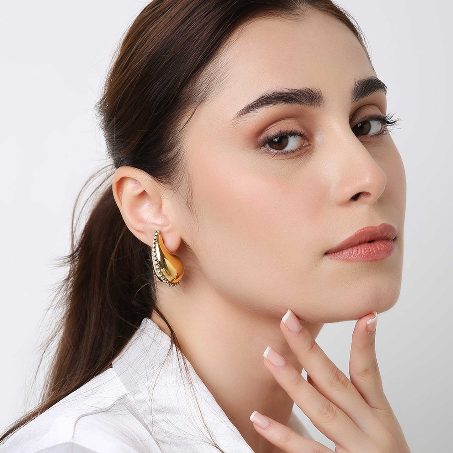 Luxury Zircon Water Drop Stud Earrings