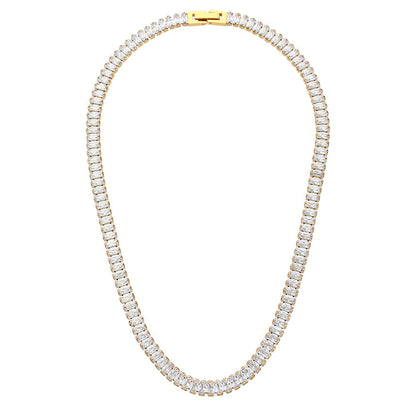 AAA Zircon Baguette Tennis Necklace-3  taahirajewellery