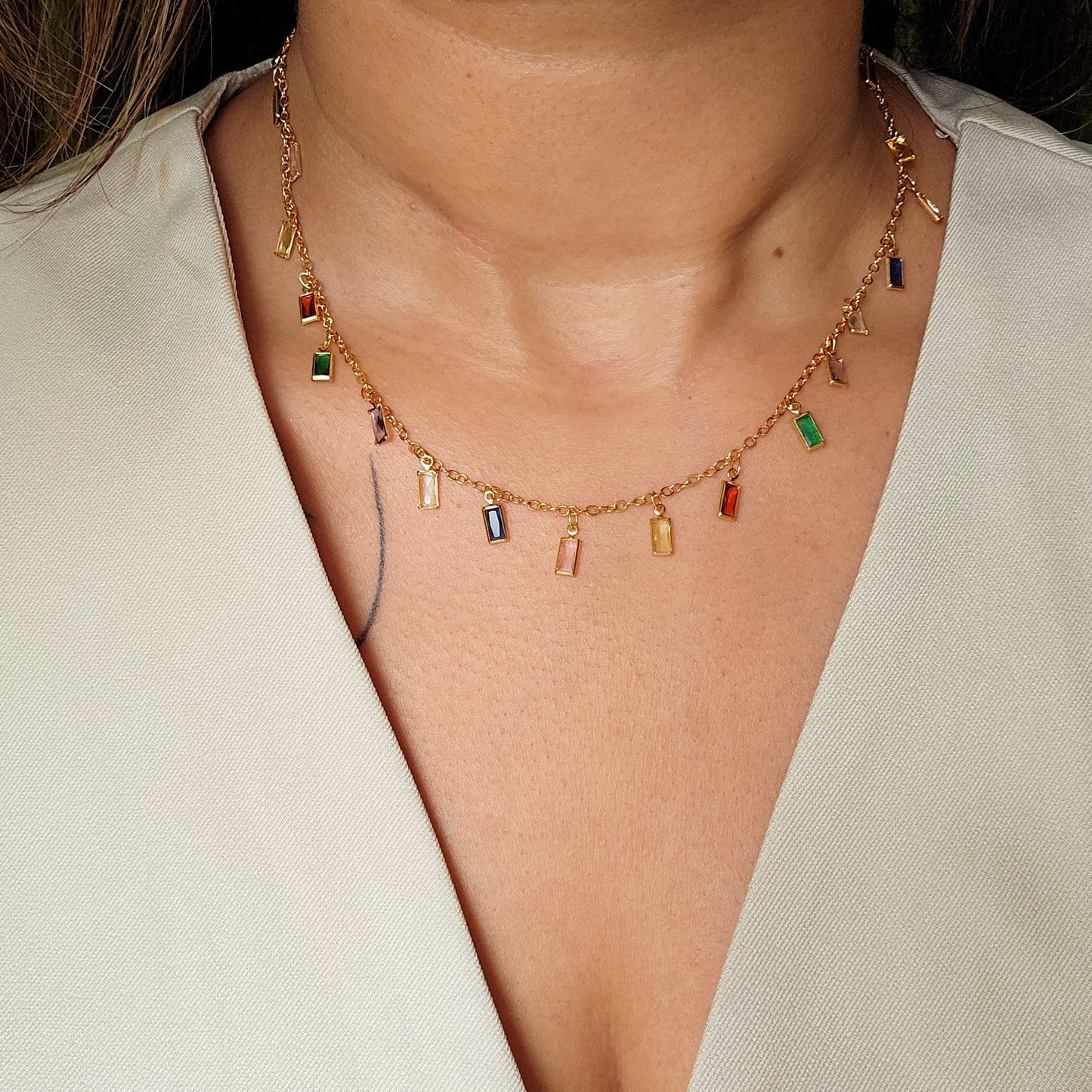 Kira Multistone Necklace-3  taahirajewellery
