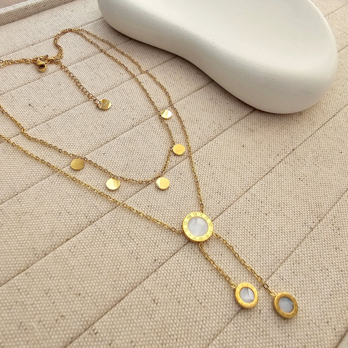 Double Layered Mother of Pearl Necklace-2  taahirajewellery