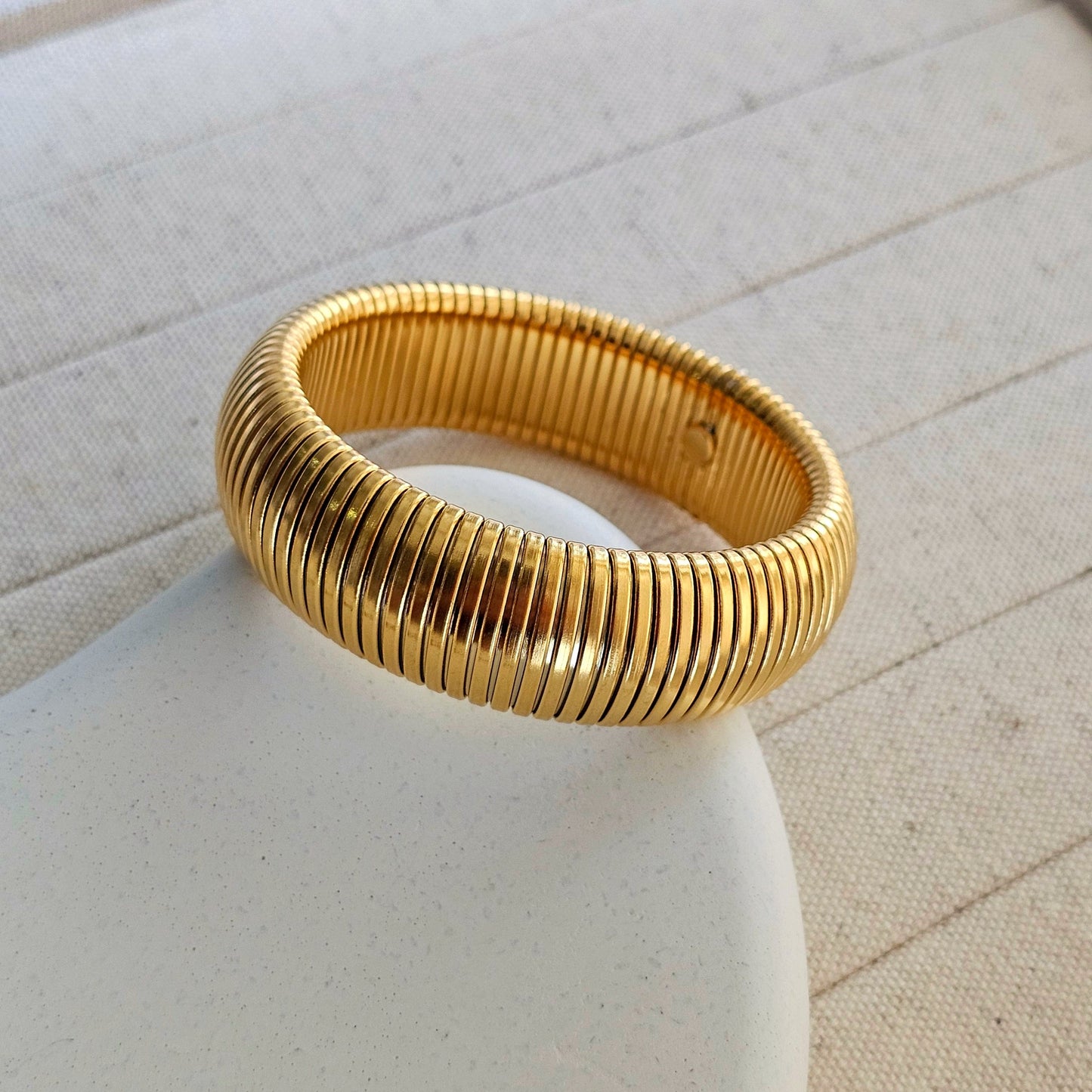 Chunky 18K Gold Plated Snake Chain Bracelet-1  taahirajewellery