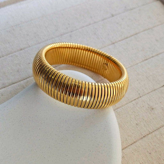 Chunky 18K Gold Plated Snake Chain Bracelet-1  taahirajewellery