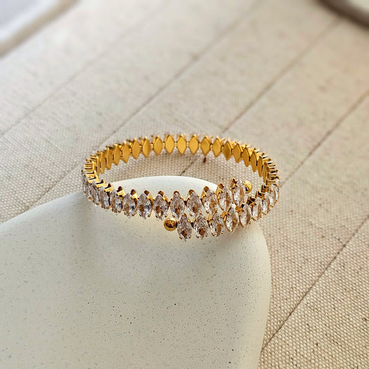 18kt Gold Plated Zircon Marquise cut bracelet-1  taahirajewellery