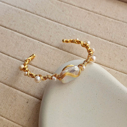 Fresh water baroque pearl bracelet-1  taahirajewellery