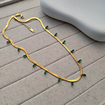 Jade Gold Plated Necklace-4  taahirajewellery