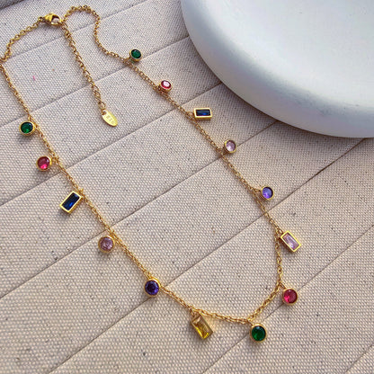 18kt Gold Plated Multi Charm Necklace-2  taahirajewellery
