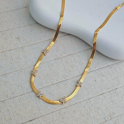 Zircon Butterfly Chain Necklace-1  taahirajewellery