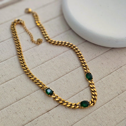 Gia Cuban Link Necklace-3  taahirajewellery
