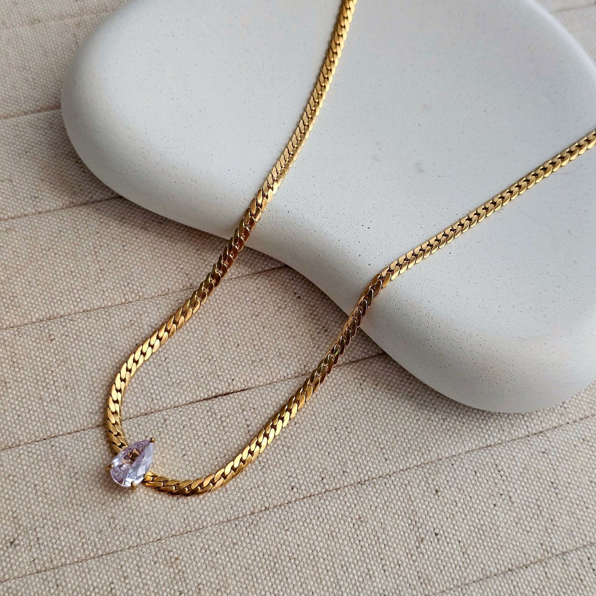 Opal Stud Gold Plated Necklace-3  taahirajewellery