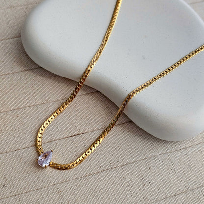 Opal Stud Gold Plated Necklace-3  taahirajewellery