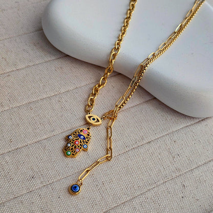 Evil Eye Charm Necklace-1  taahirajewellery