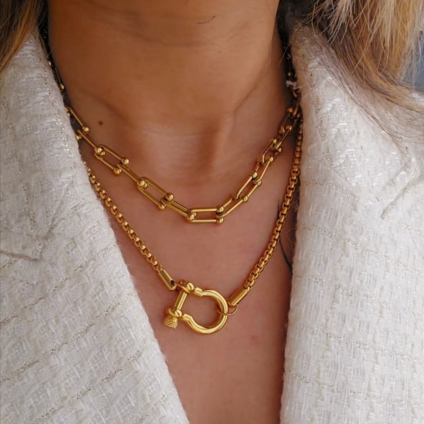 Hope Interlock Chain Necklace-2  taahirajewellery