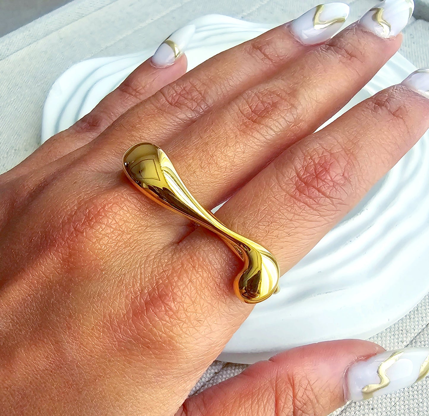Quinn Gold Plated Ring-4  taahirajewellery