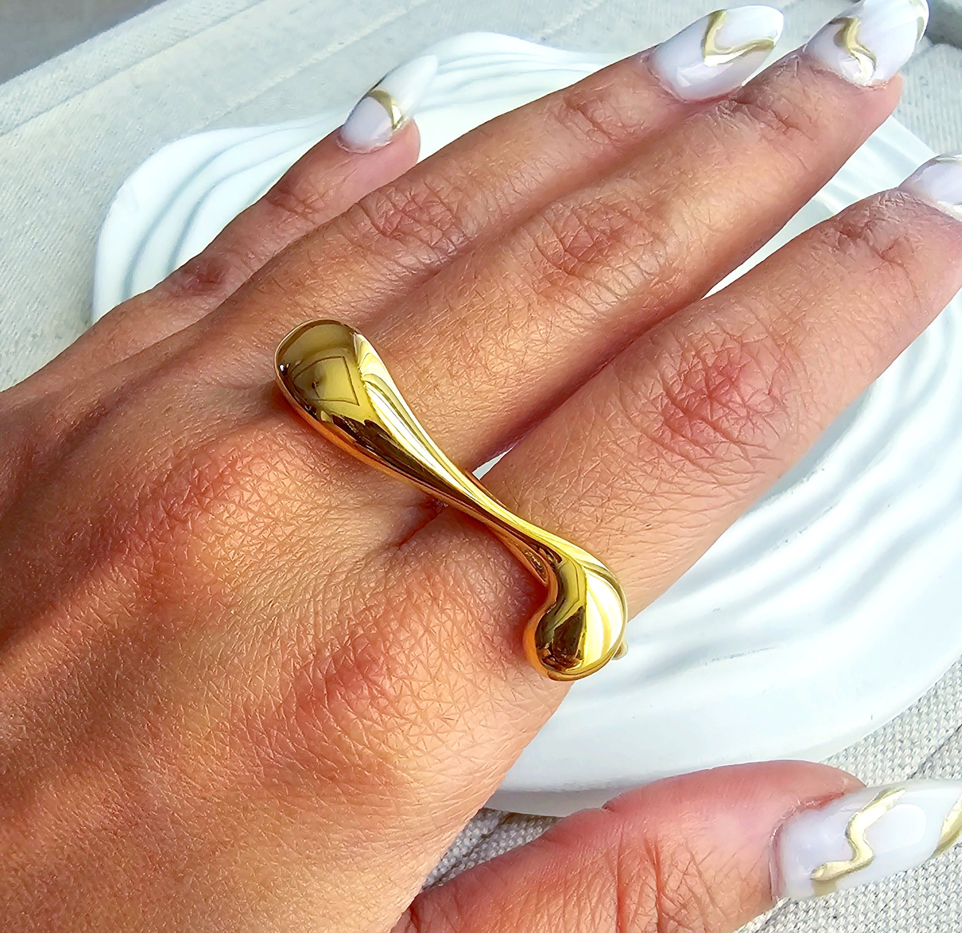 Quinn Gold Plated Ring-4  taahirajewellery