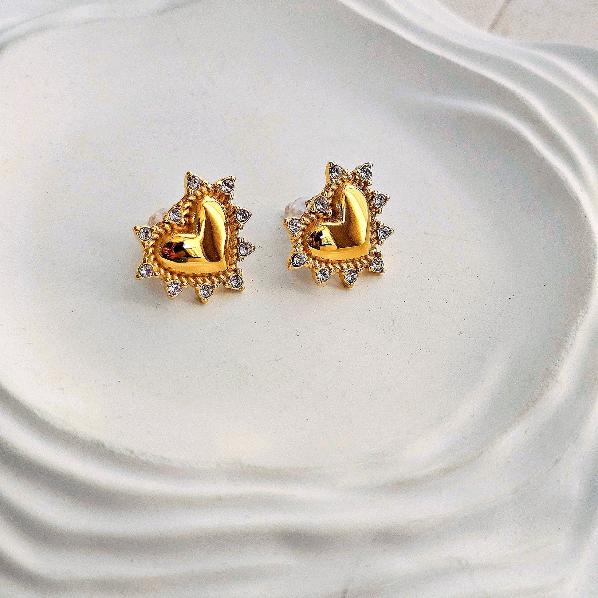 Camila Zircon Heart Earrings-3  taahirajewellery