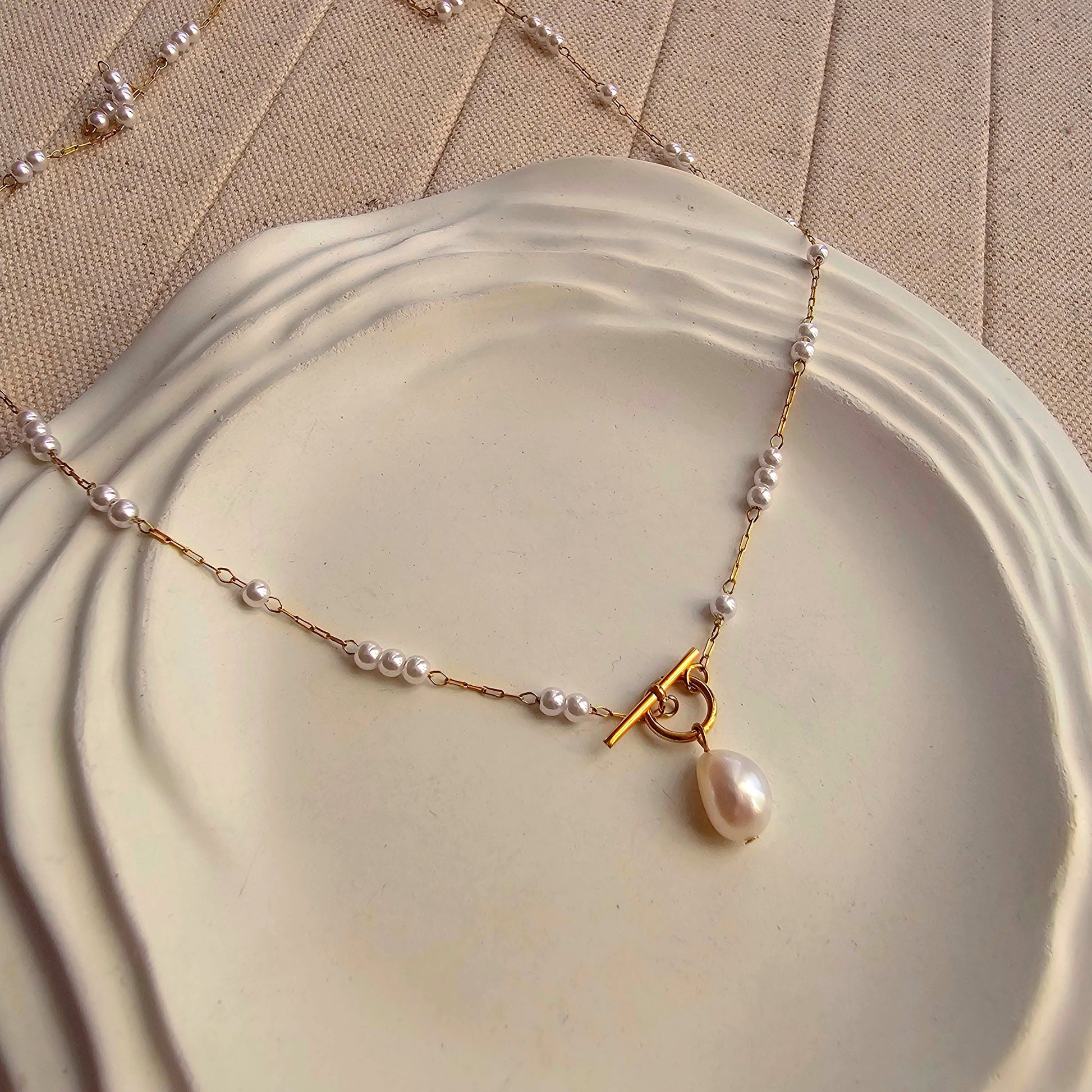 Maya Pearl Drop Necklace-1  taahirajewellery