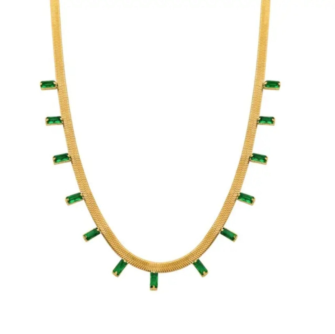 Jade Gold Plated Necklace-6  taahirajewellery