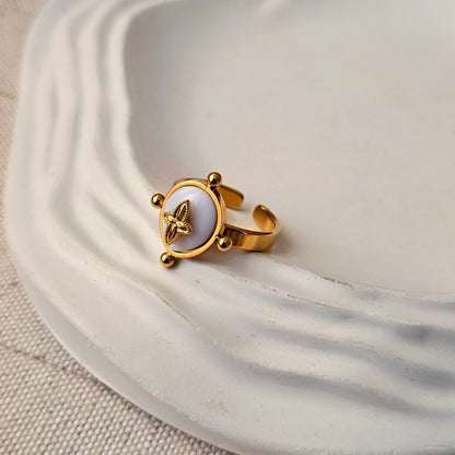 Vintage Pearl Geometric Ring-2  taahirajewellery