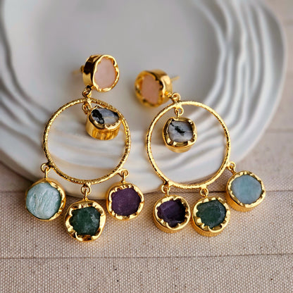 Betty Dangle Brass Earrings-4  taahirajewellery