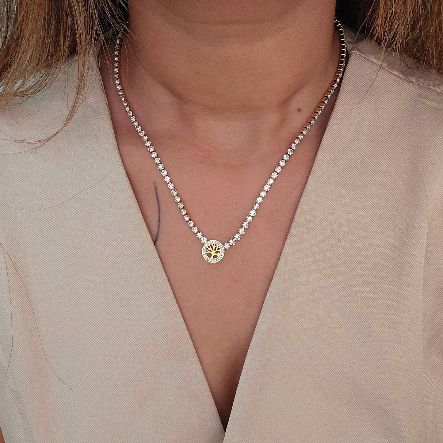 Tree Of Life Zircon Necklace-2  taahirajewellery
