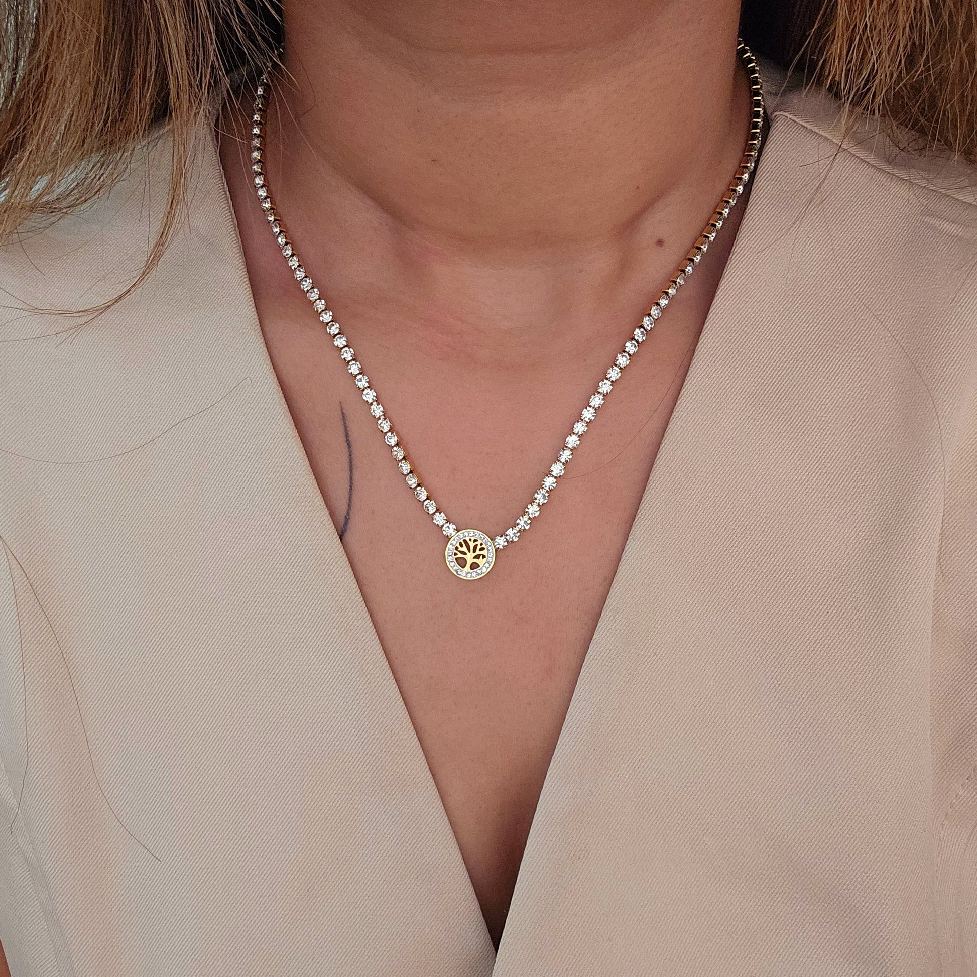 Tree Of Life Zircon Necklace-2  taahirajewellery