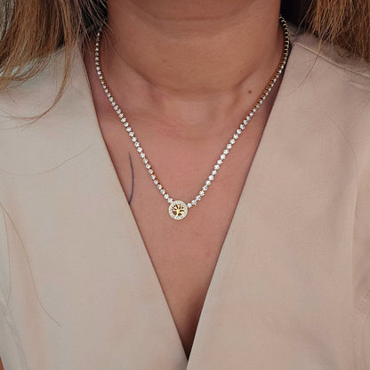 Tree Of Life Zircon Necklace-2  taahirajewellery