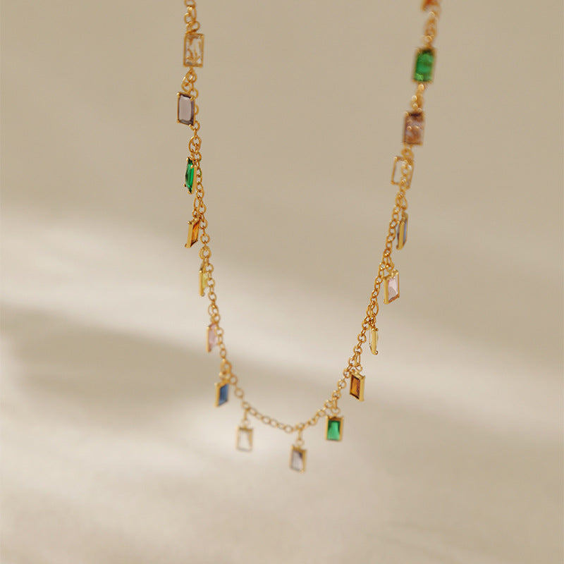 Kira Multistone Necklace-5  taahirajewellery