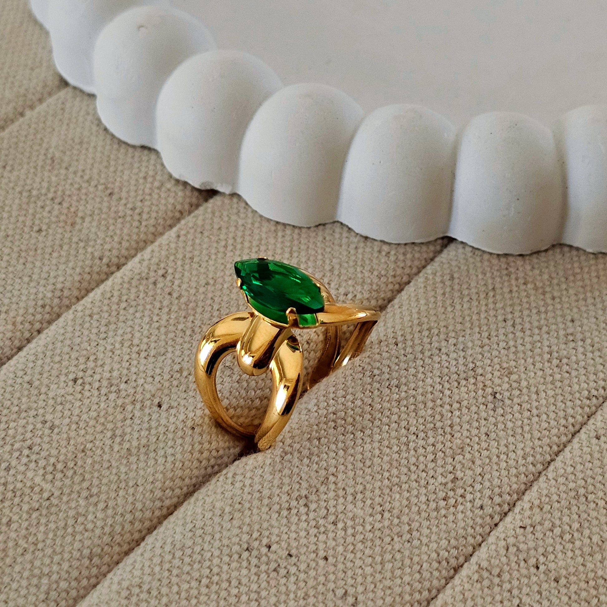 Josh Marquise cut Emerald Ring