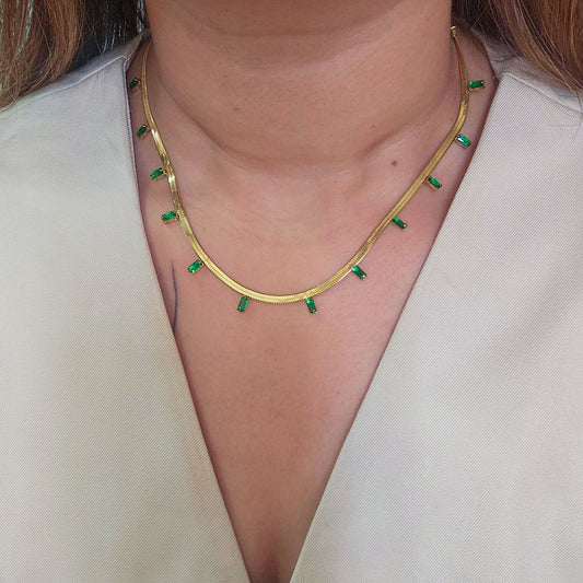 Jade Gold Plated Necklace-1  taahirajewellery