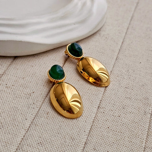 Haven Emerald Stone Earrings-1  taahirajewellery