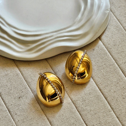 18kt Gold Plated Zircon Stud Earrings-1  taahirajewellery