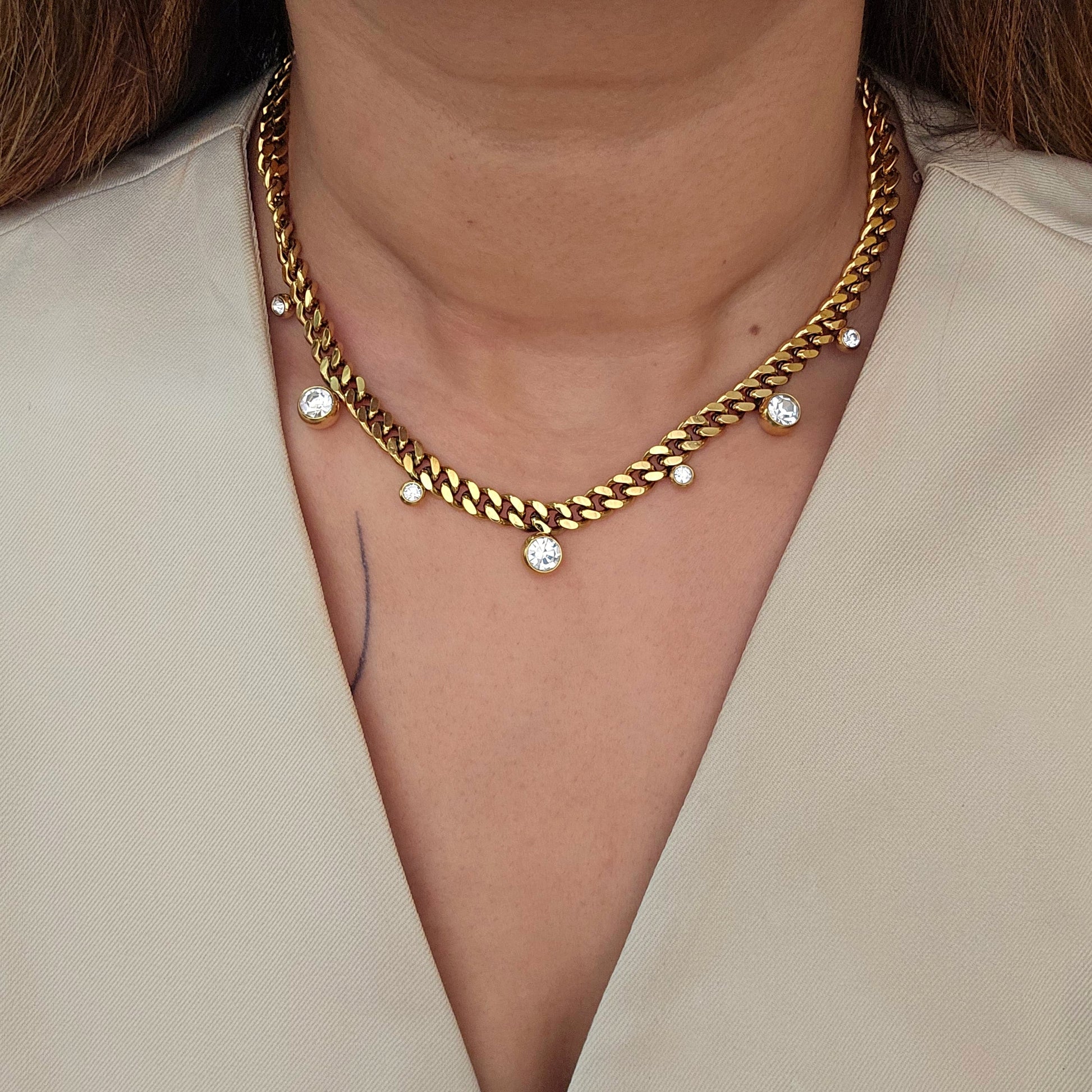 Cuban Link Choker Necklace-2  taahirajewellery