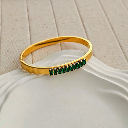 Rihanna Green Baguette Bracelet-2  taahirajewellery