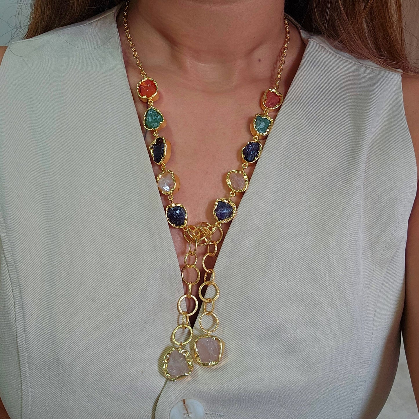 Knot Brass Necklace-3  taahirajewellery