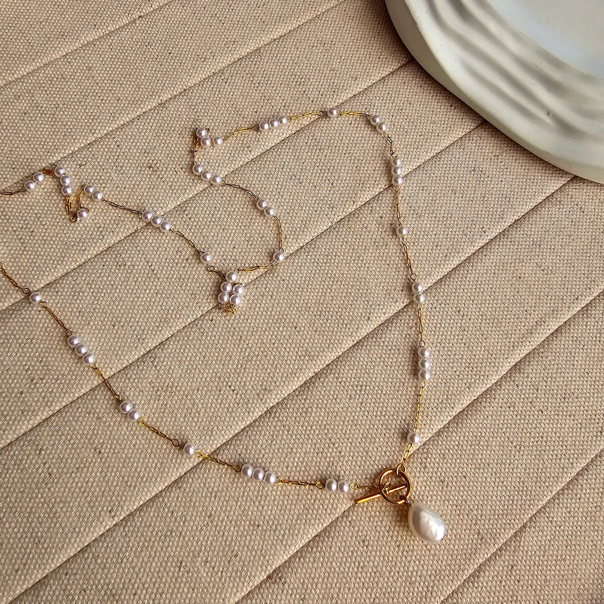 Maya Pearl Drop Necklace-2  taahirajewellery
