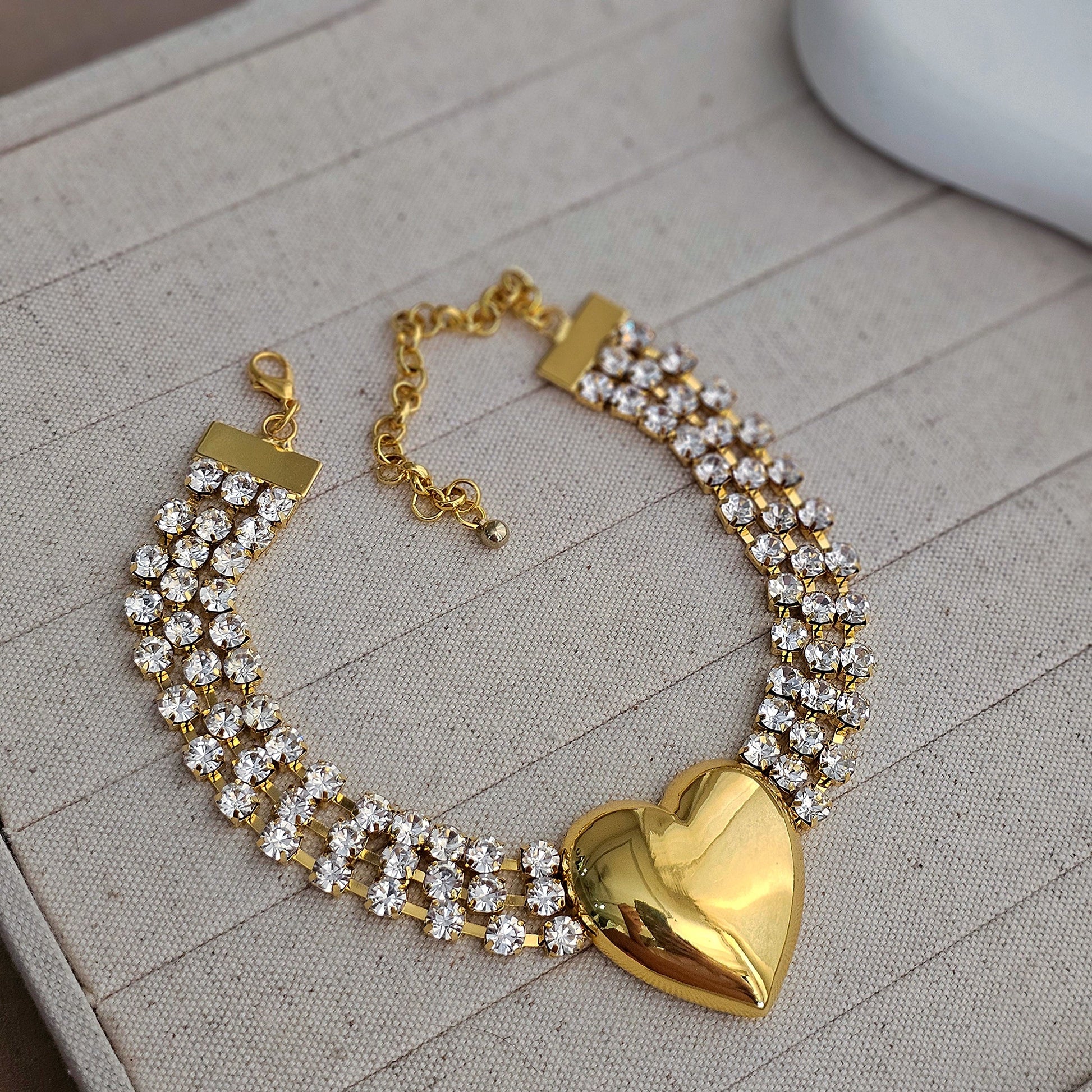 Chunky Heart Choker Necklace-2  taahirajewellery