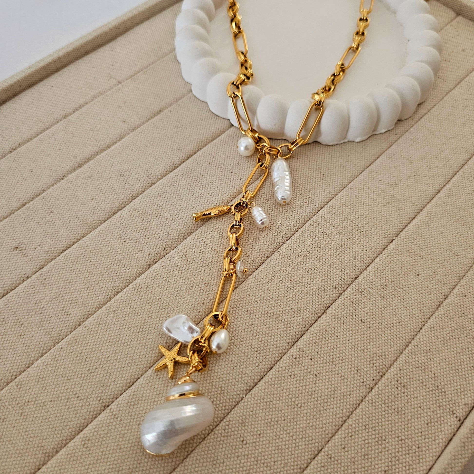 Ocean Pearl Charm Necklace
